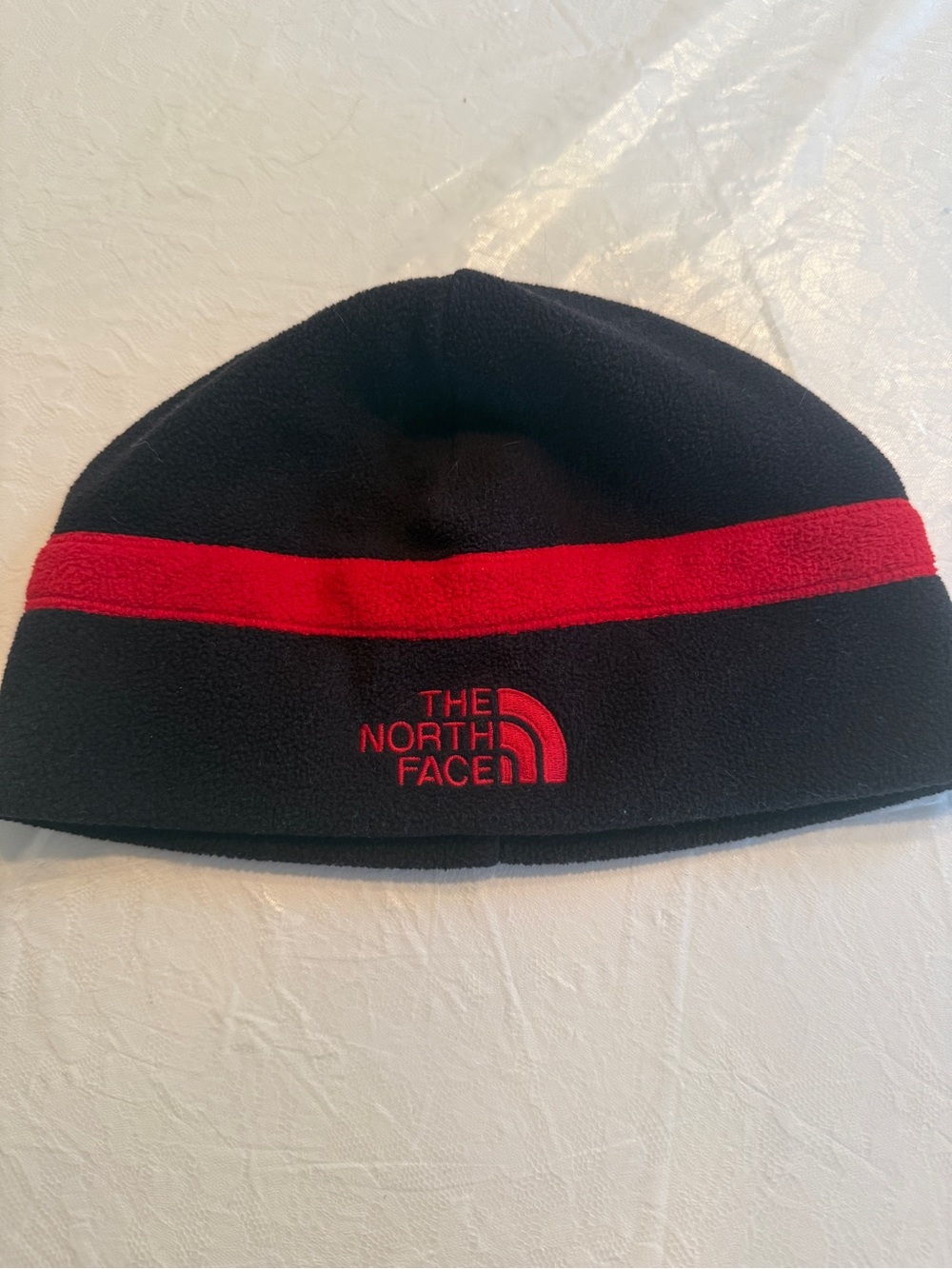 The North Face Black & Red Fleece Beanie Women’s One Size